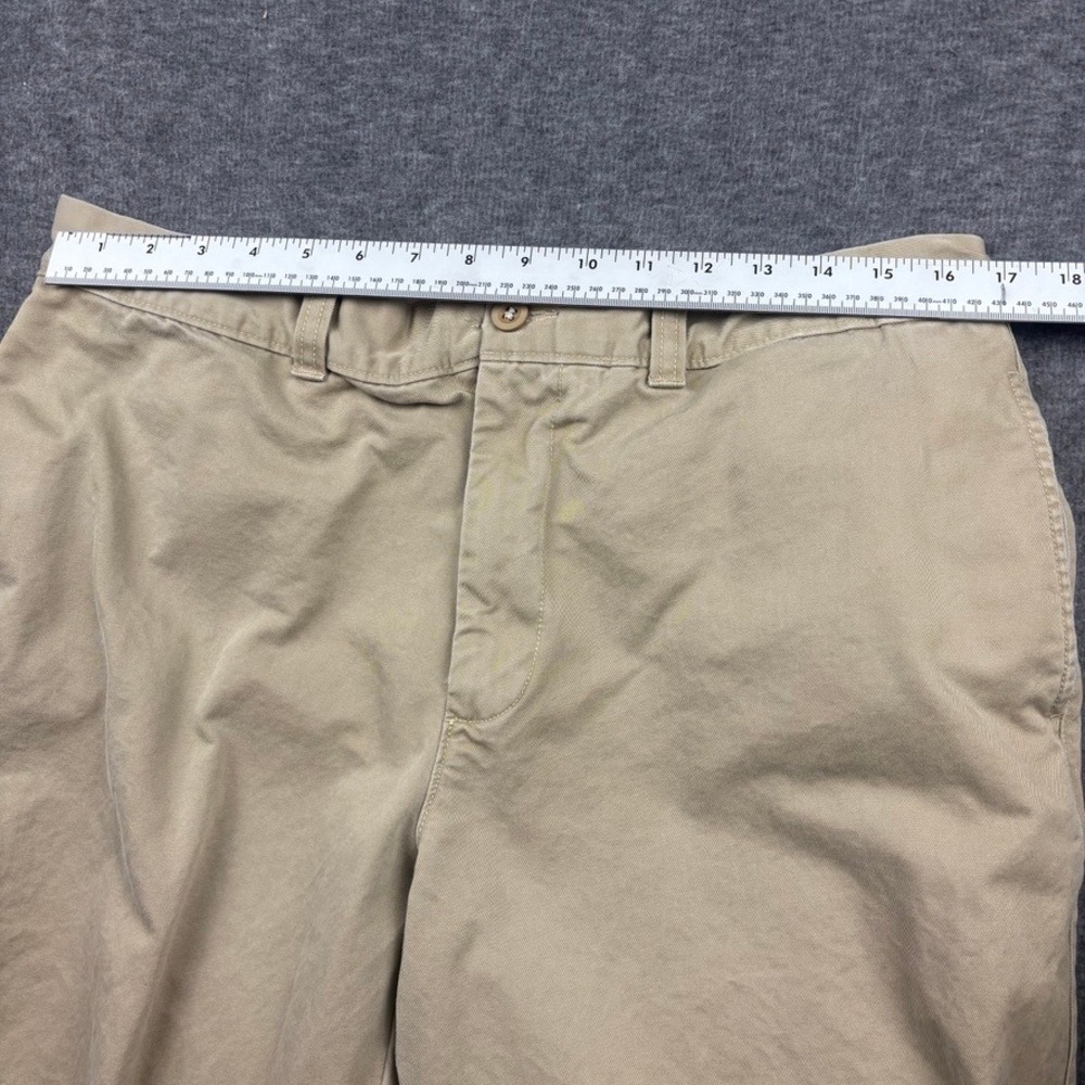 LL Bean‎ Mens 36x32 FITS (34X29) Khaki Beige Cotton Casual Chino Pants Trousers - Picture 8 of 12